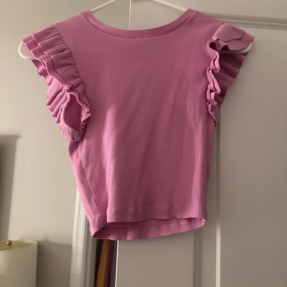 Pink zara tank with butterfly sleeves